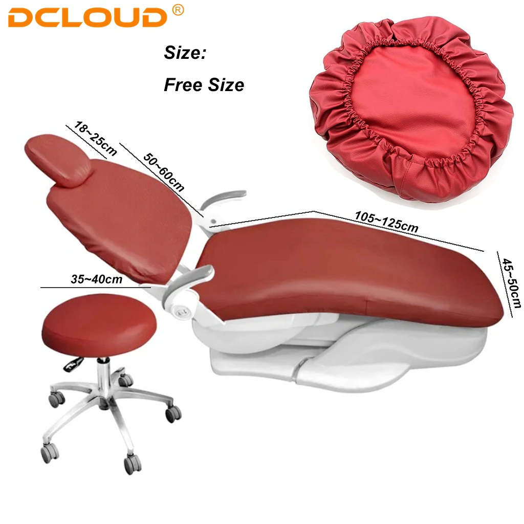 4Pcs / Set Unidad Dental Silla Asiento Cubierta PU Cuero Elástico Impermeable Caso Protector Cubierta de Silla Protector Equipo Dentista