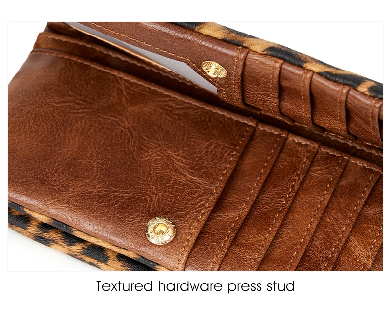 Vintage Damen-Geldbörse mit Leopardenmuster, Doppelreißverschluss, PU-Leder, lange Geldbörse, multifunktionale Kreditkarten-Clutch mit Handgelenkschlaufe – Detail 28