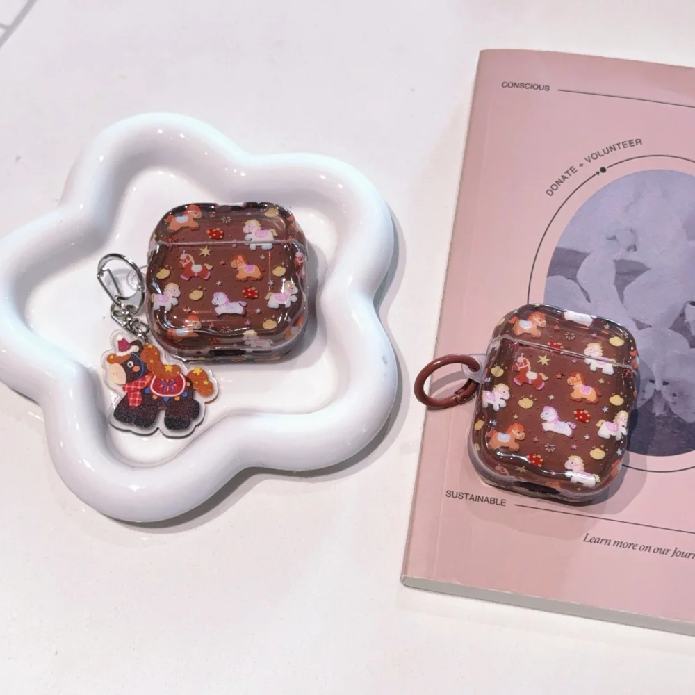 

Cute cartoon creative full-screen pony headphone protective case for AirPods4 3 2Pro2 3Korean INS fashion new shock-proof cover