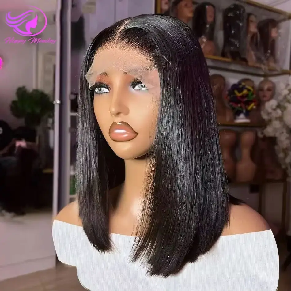 

Bob Wig Human Hair Lace Front Wigs Human Hair 100% Human Hair Wigs Hd Transparent 13X4 Lace Frontal Bob Wigs Straight Bob Wigs