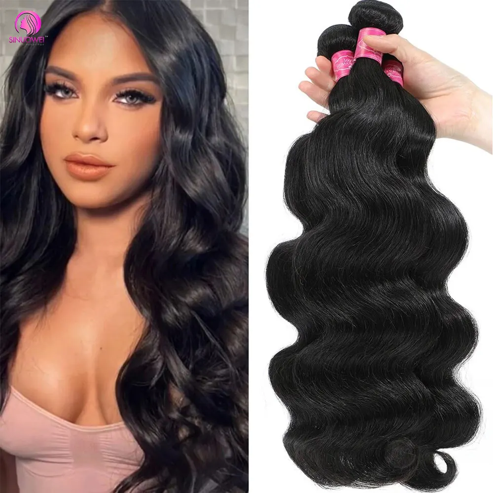 12A Body Wave Bundles 30 32 Inch Raw Black 3 4 Bundles Hair Indian Remy Hair Virgin Unprocessed 100% Human Hair Extensions