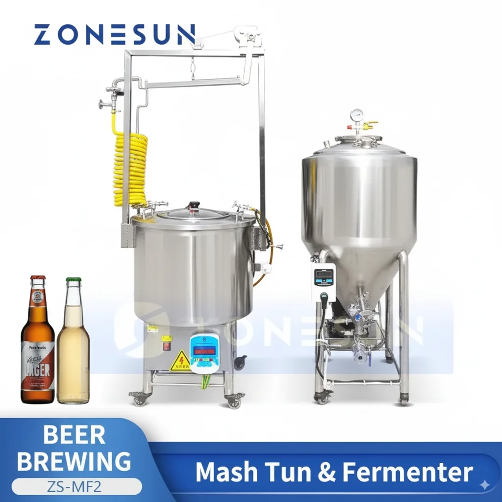 

ZONESUN ZS-MF2 Набор Mash Tun и ферментатор из нержавеющей стали для домашнего пивоварения, обработки напитков