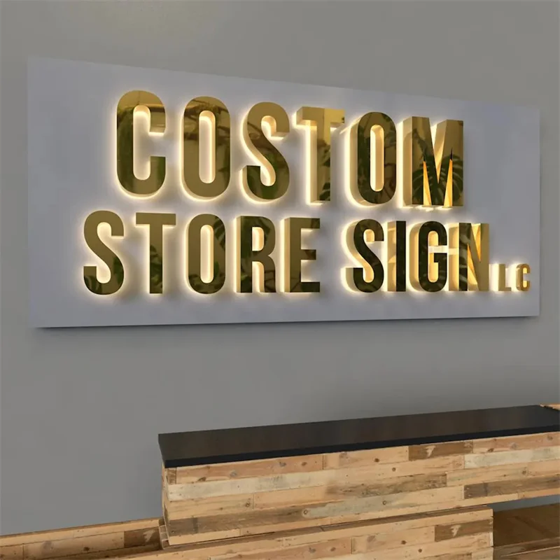 

Metal Backlit Signs, 3D Business Signage, Illuminated Letter Sign, Outdoor Light up Sign, Laser cut Logo Sign, Office Wall Sign