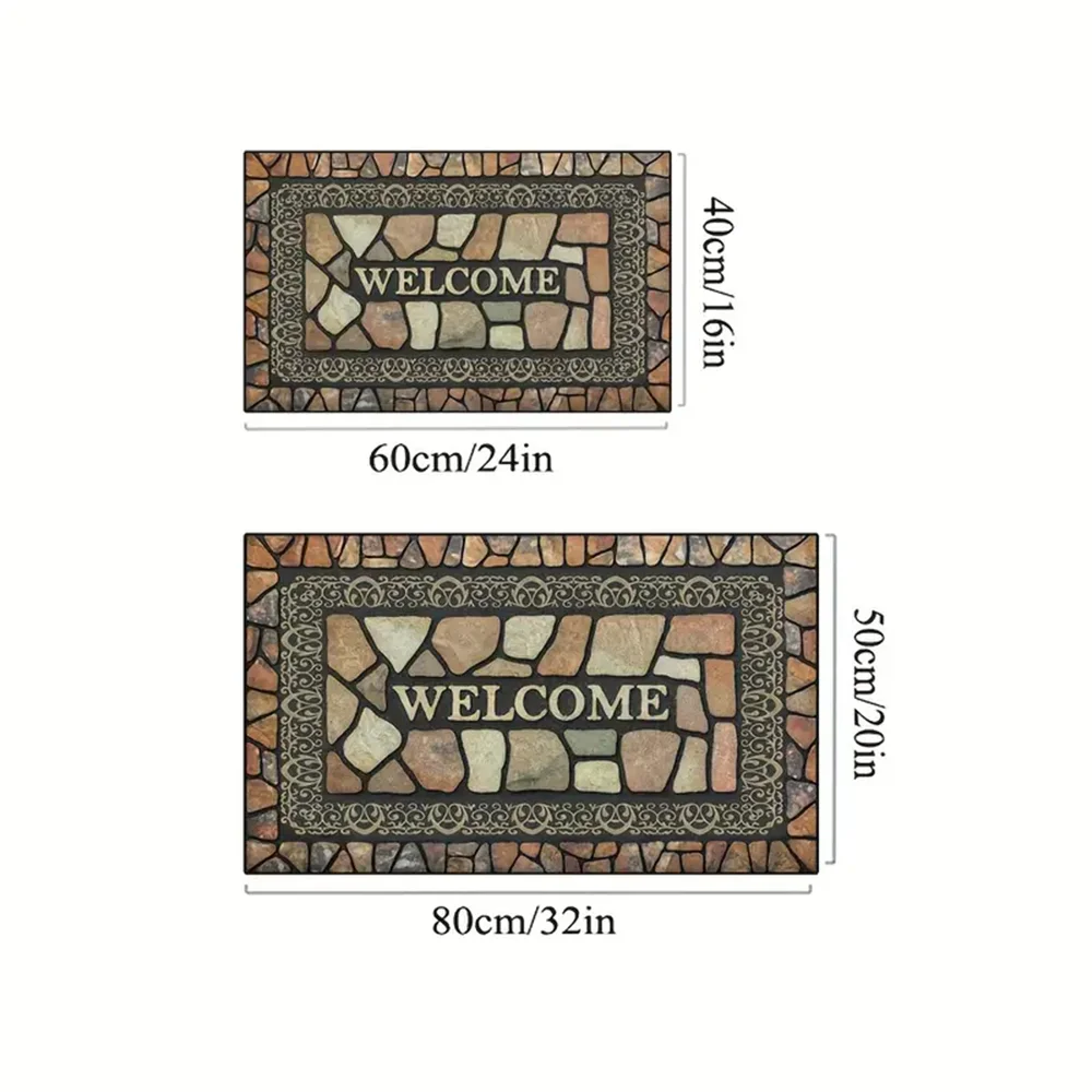 Non-slip absorbent stone pattern welcome doormat indoor and outdoor entrance carpet home decoration floor mat