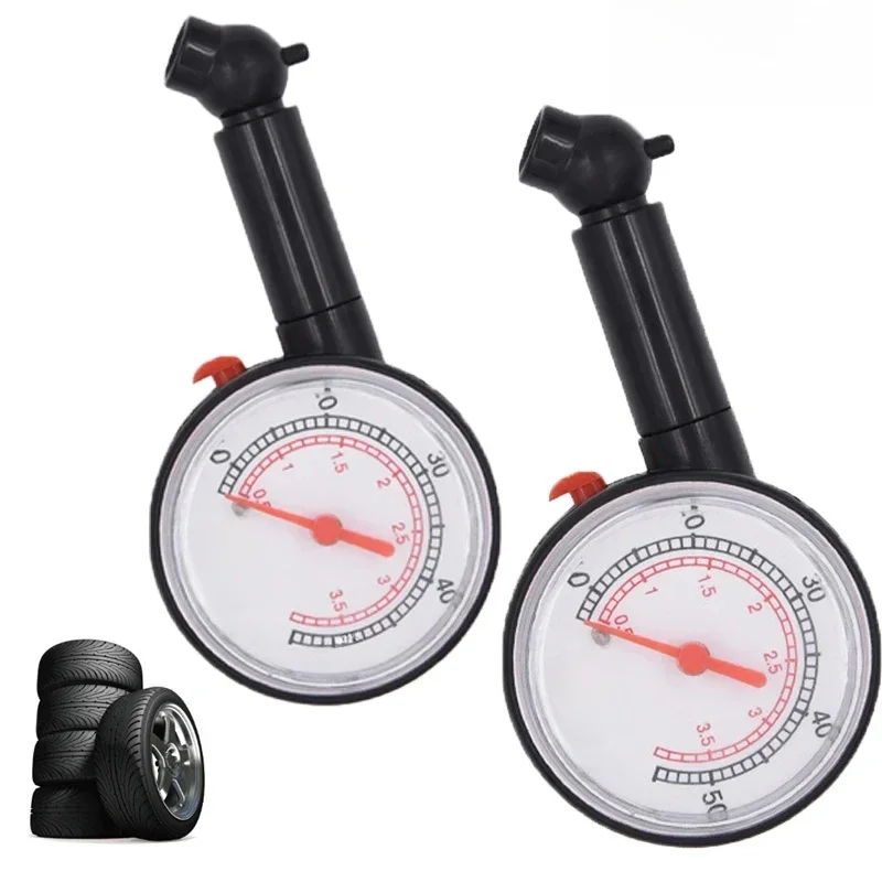 Mini manomètre de pression des pneus de voiture, outils de mesure de la pression des pneus, haute précision, noir, 2 pièces
