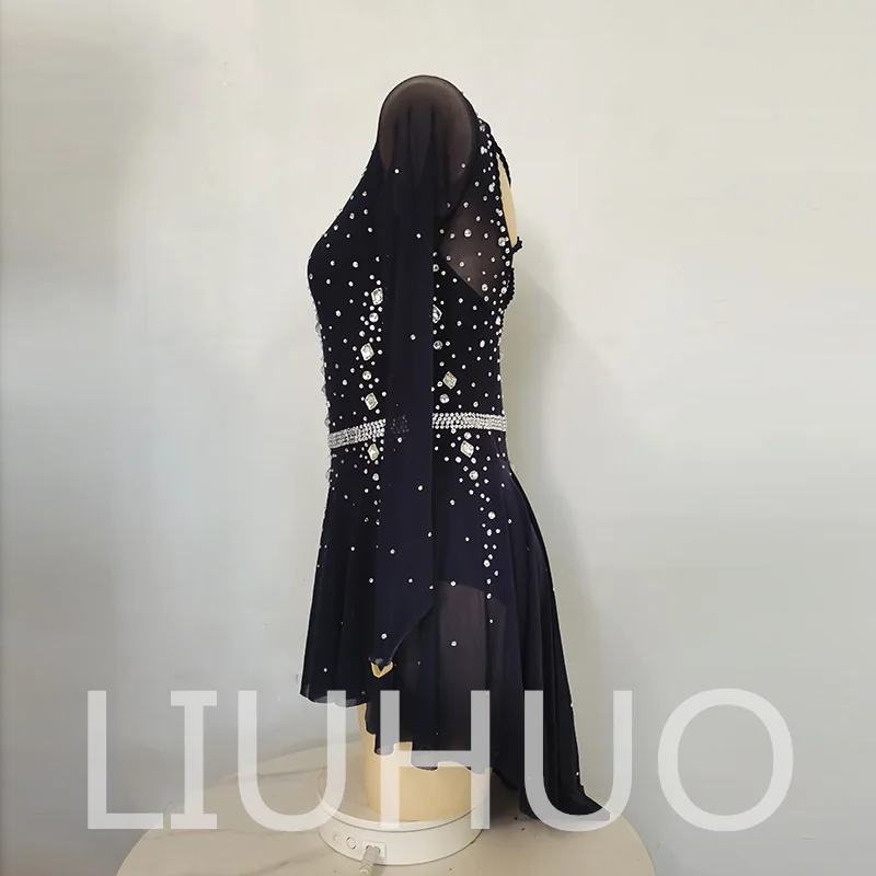 LIUHUO Ice Figure Skating Dress Girls Women Teens Stretchy Spandex Competition Wholesale BD3512