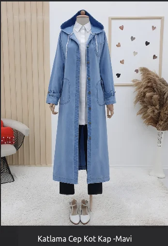 Folding Pocket Jeans Cap 20223MODEL Muslim long dress for women Dubai Turkish kerchief girl İslamTÜRKİYE