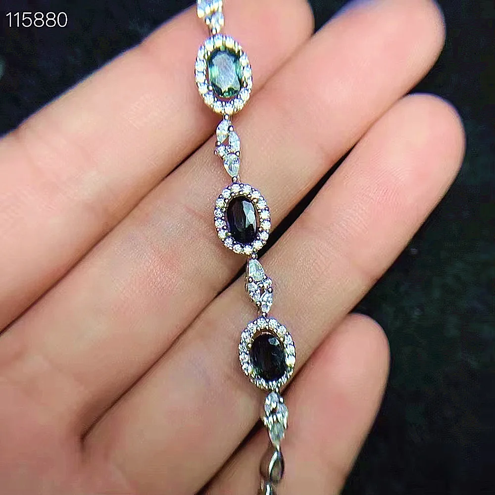 

KJJEAXCMY fine jewelry S925 sterling silver inlaid natural sapphire Girl new exquisite hand Bracelet Support test Chinese style