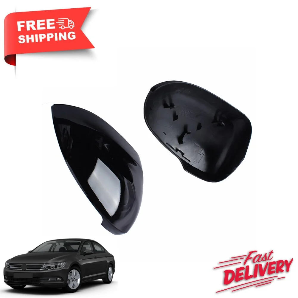 For Volkswagen Passat B8 Side Wing Mirror Cover 2 Piece Right Left (2015 +) Bright Black Modified Auto Accessories Styling Good Quality