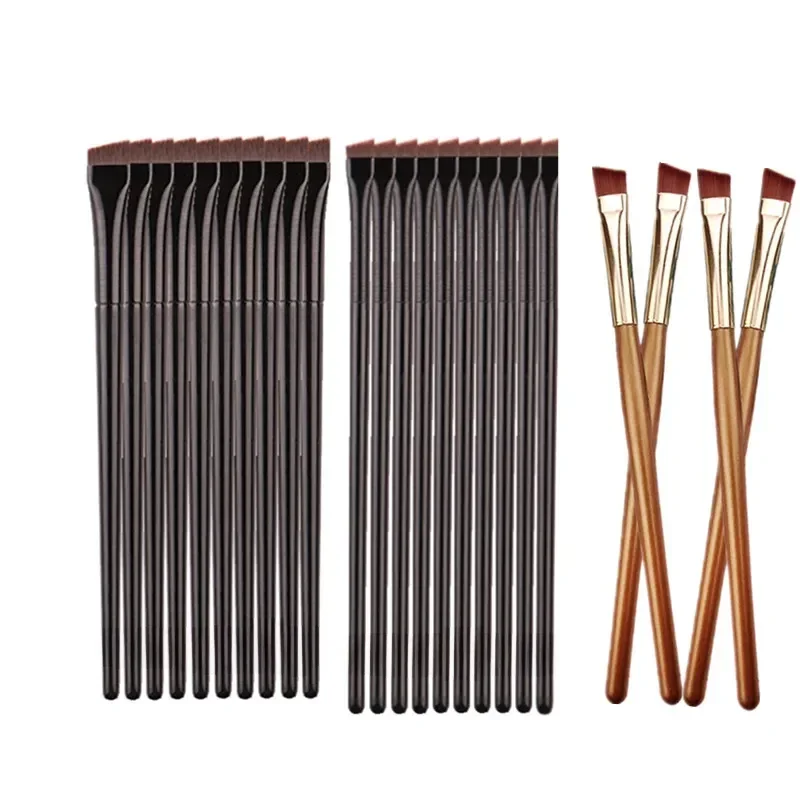 10 pièces/20 pièces/50pcs Contour sourcil brosse Eyeliner pinceaux de maquillage coudé mince sourcils Liner crème brosse yeux maquillage outils A101 A102