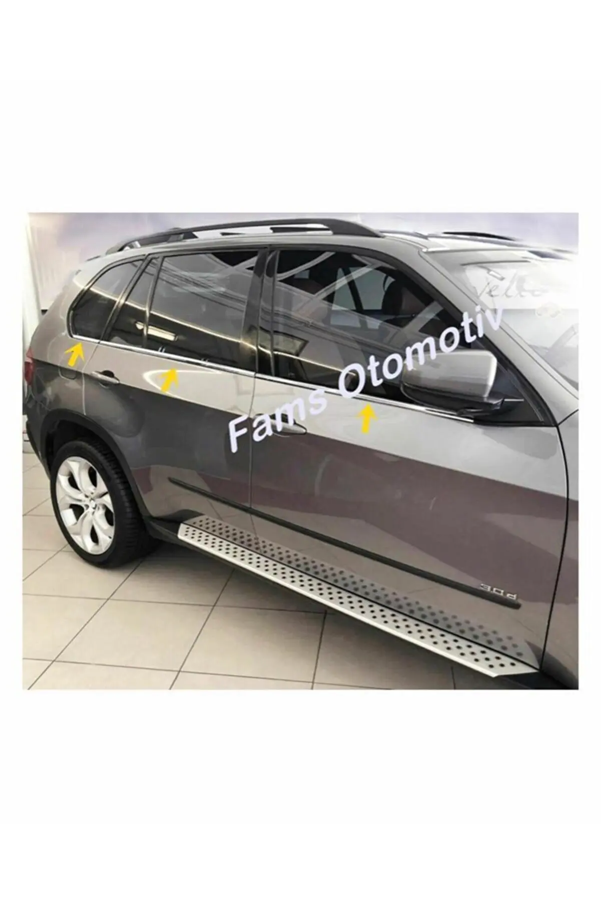 

For Bmw X5 Chrome Window Streamer 6 Pieces 2008 and above Stainless Steel -Chromium Side Skirts Extension Diffuser Flap Body Kit