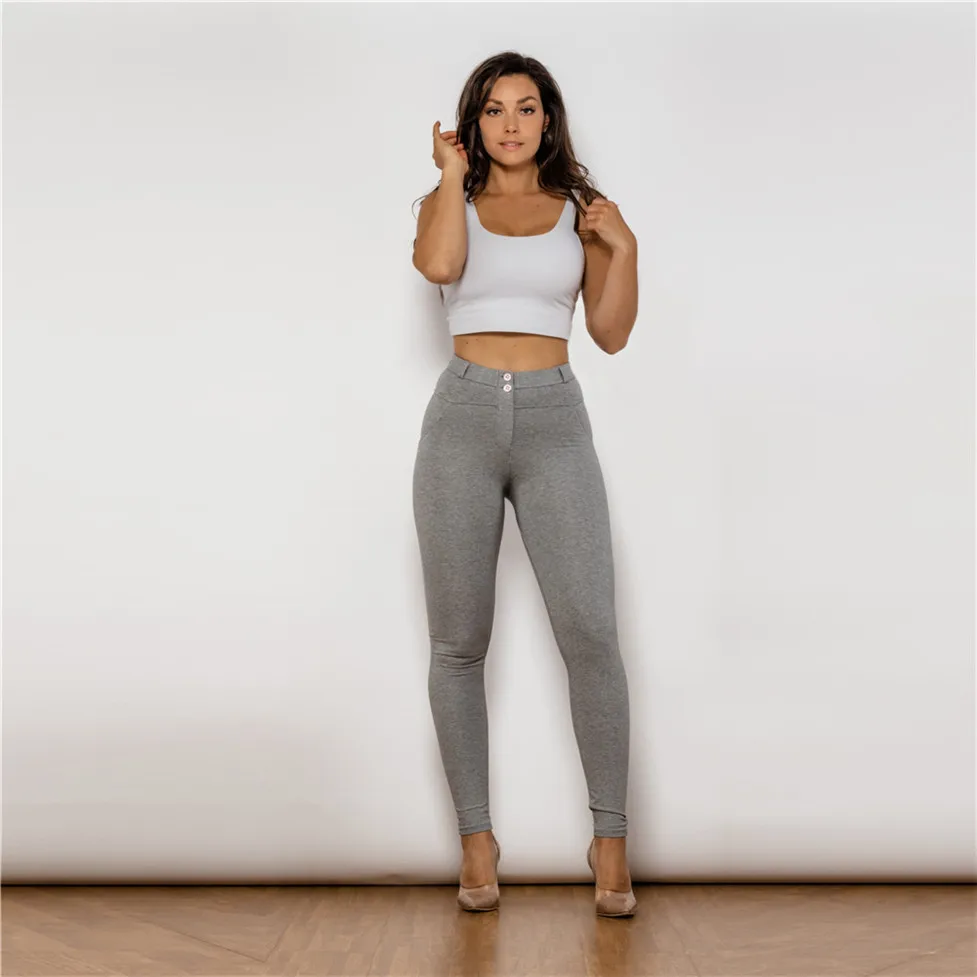 Leggings de Fitness en ligne pour femmes, gris, pour le plein air, élastique, slim, taille moyenne