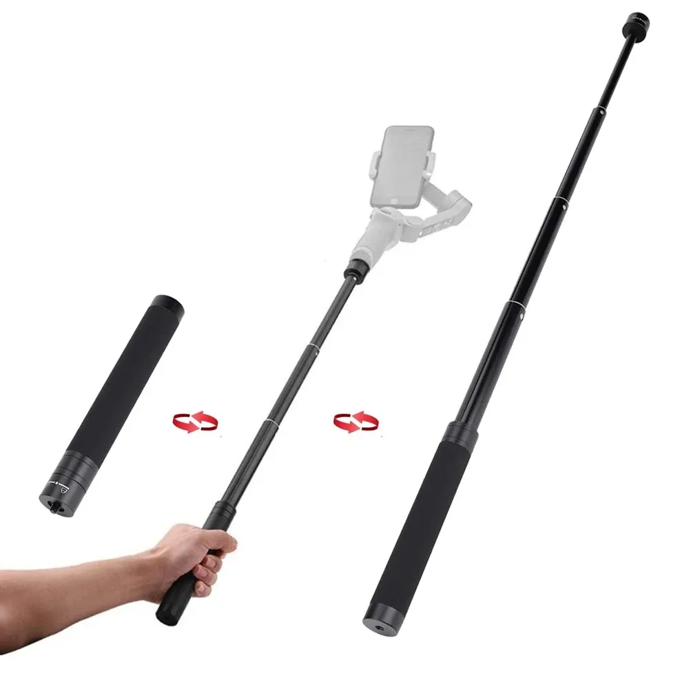 73cm Aluminum Alloy Extendable Handheld Selfie Stick Telescoping Pole for GoPro Hero 11 10 9 8 7 6 DJI OSMO Xiaoyi Phones