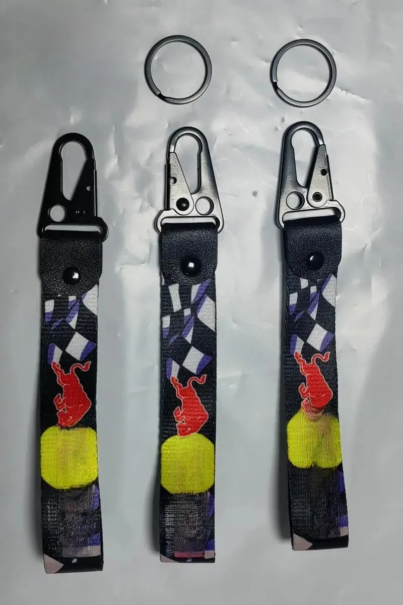 AliExpress Red Bull Key Chain Tag Strap Leather Accessories Keytag Racing Keychain Car KeyChain Phone Lanyard Durable Key