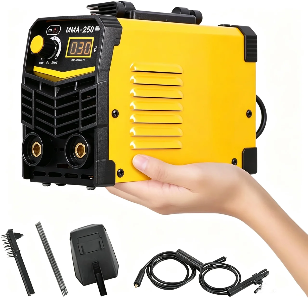 Soudeuse à onduleur IGBT MMA-250A 20-250A, machine à souder à l'arc portable 220V avec affichage numérique, soudeuse à électrode de 1,6-3,2 mm pour le bricolage domestique en acier