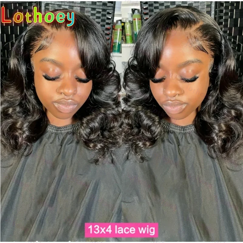 Body Wave Bob Wig  Transparent Lace Frontal Wig Brazilian Human Hair Wigs Remy Hair Body Wave Short Bob  Lace Front W