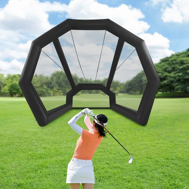 Inflatable Golf Practice Net Cage 10ft Golf Practice Outdoor Use Golfing Swing Training Golf Ball Hitting Netting For Backyards