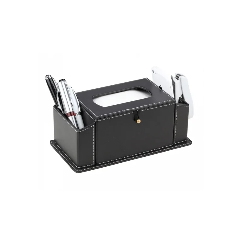 Desktop Leather Napkin Holder Pen Holder Note Holder Set » 28cm x 11.5cm x 9cm