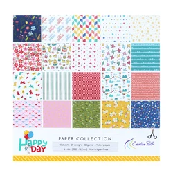 Creative Path Happy Day 6 Inch Scrapbooking Paper Floral Pattern Scrapbook Decorative Paper For Crafting Journaling Card Making
