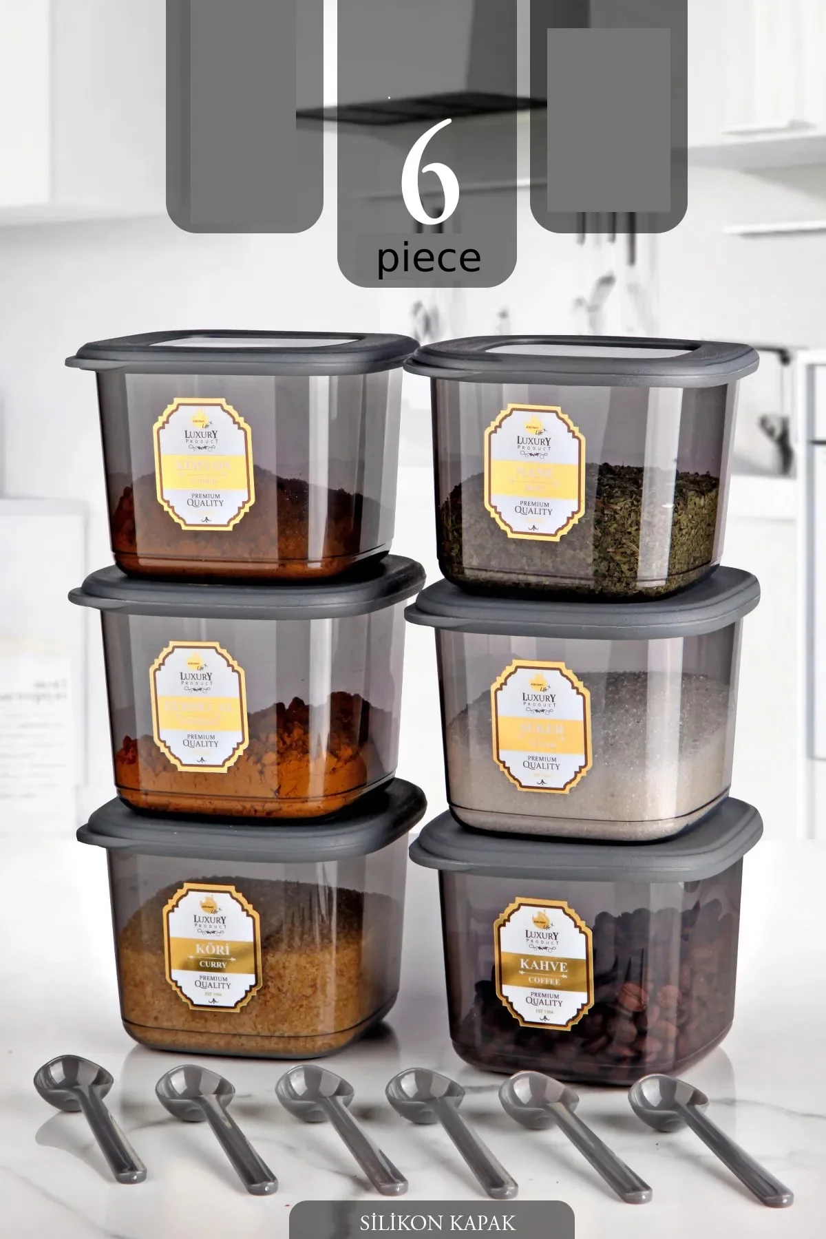 

Advantageous 6 Piece Boly Square Storage Container Set with Spoon 550ml Multiple Sets