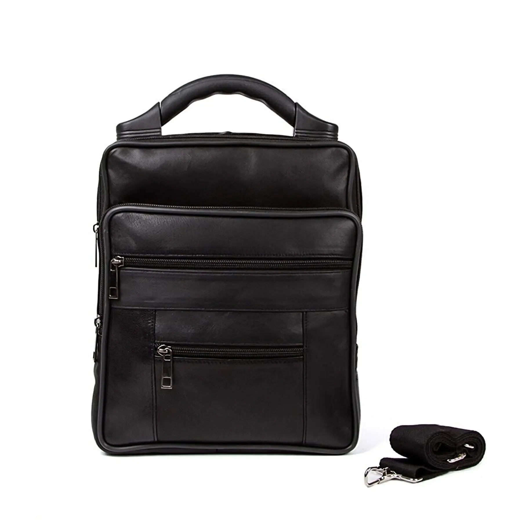 Lederax-Bolso de mano y hombro de cuero genuino con asa superior, LD319