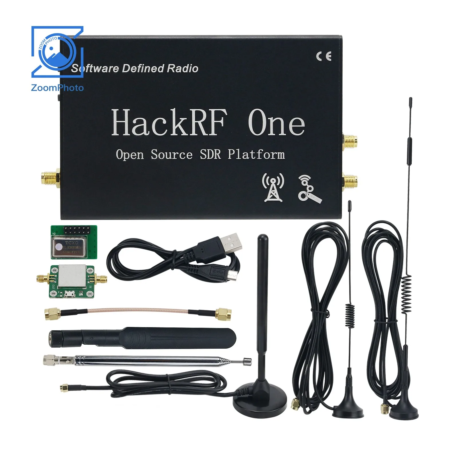 

1MHz-6GHz HackRF One R9 V2.0.0 SDR Software Defined Radio Assembled Black Shell w/ LNA Antennas