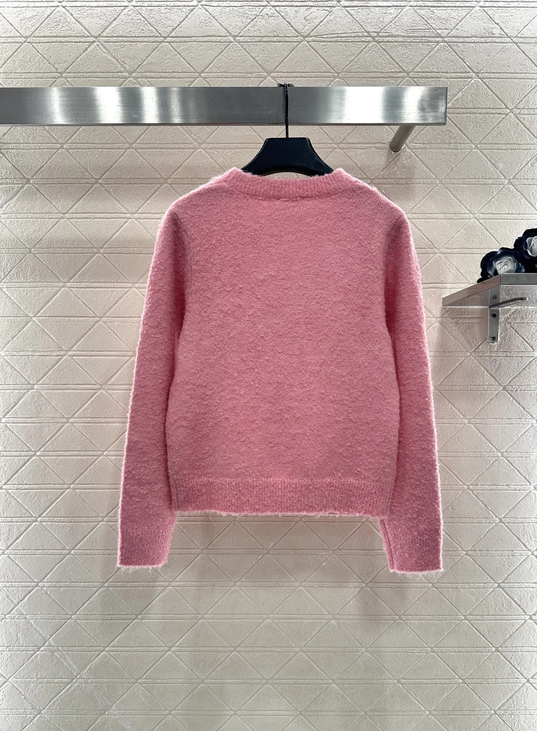 

Women's new crochet knit pullover sweater with soft, sticky, comfortable and warm round neck knit pullover