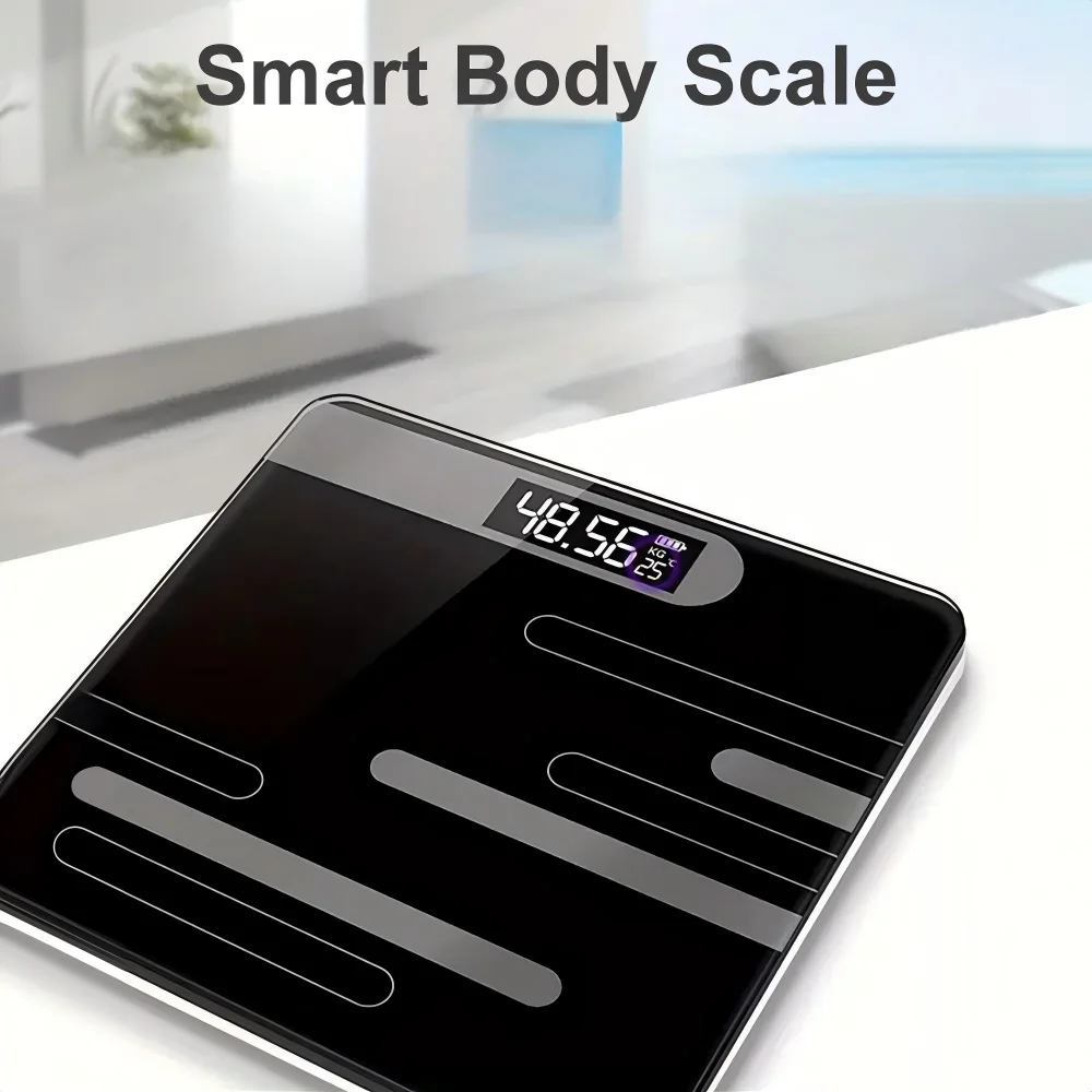 Bilancia digitale LCD intelligente Ricarica USB wireless Bilancia per bagno Bilancia elettrica per grasso corporeo Bilancia per salute domestica