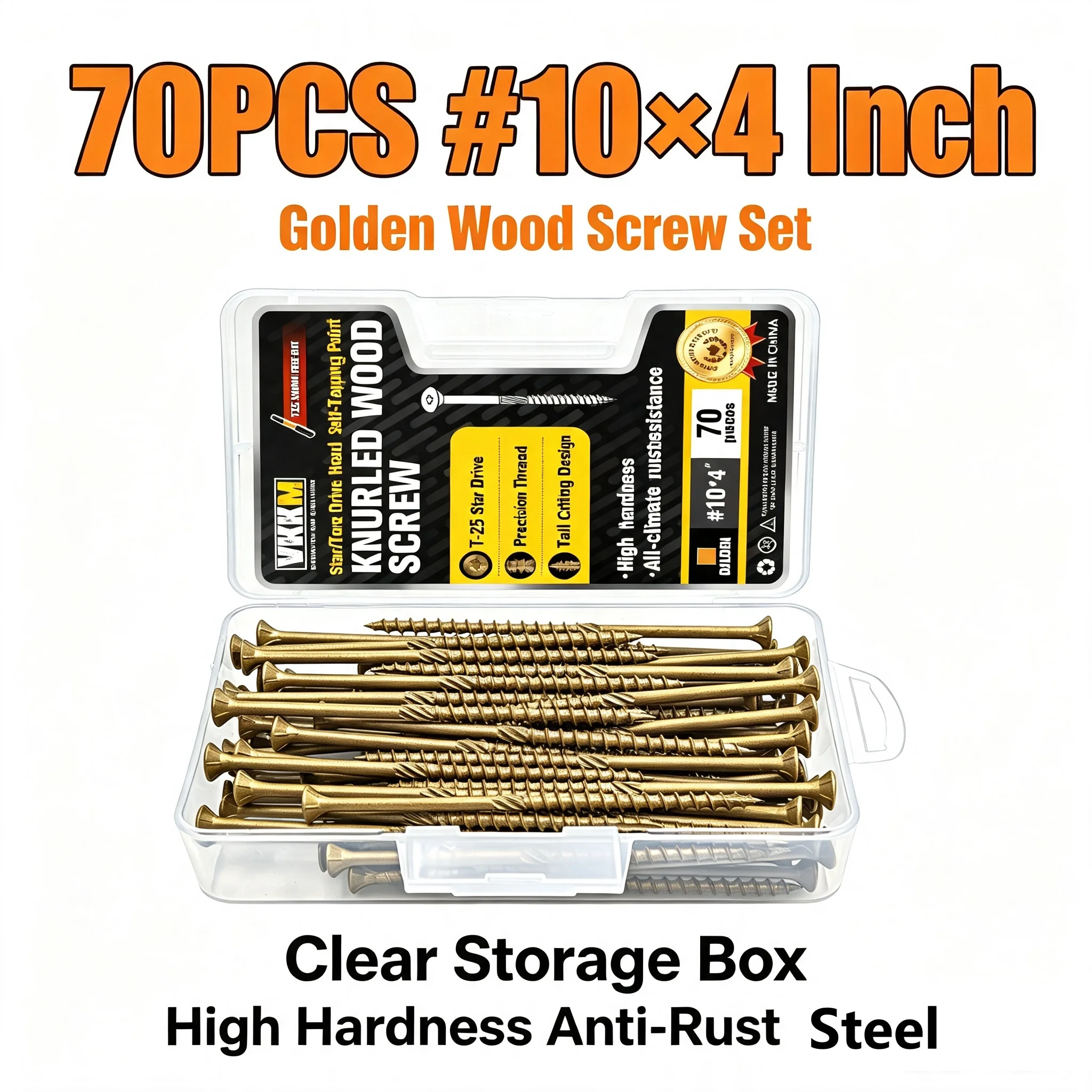 Outdoor Furniture Diy - VKKM 70Pcs #10×4 Inch Golden T25