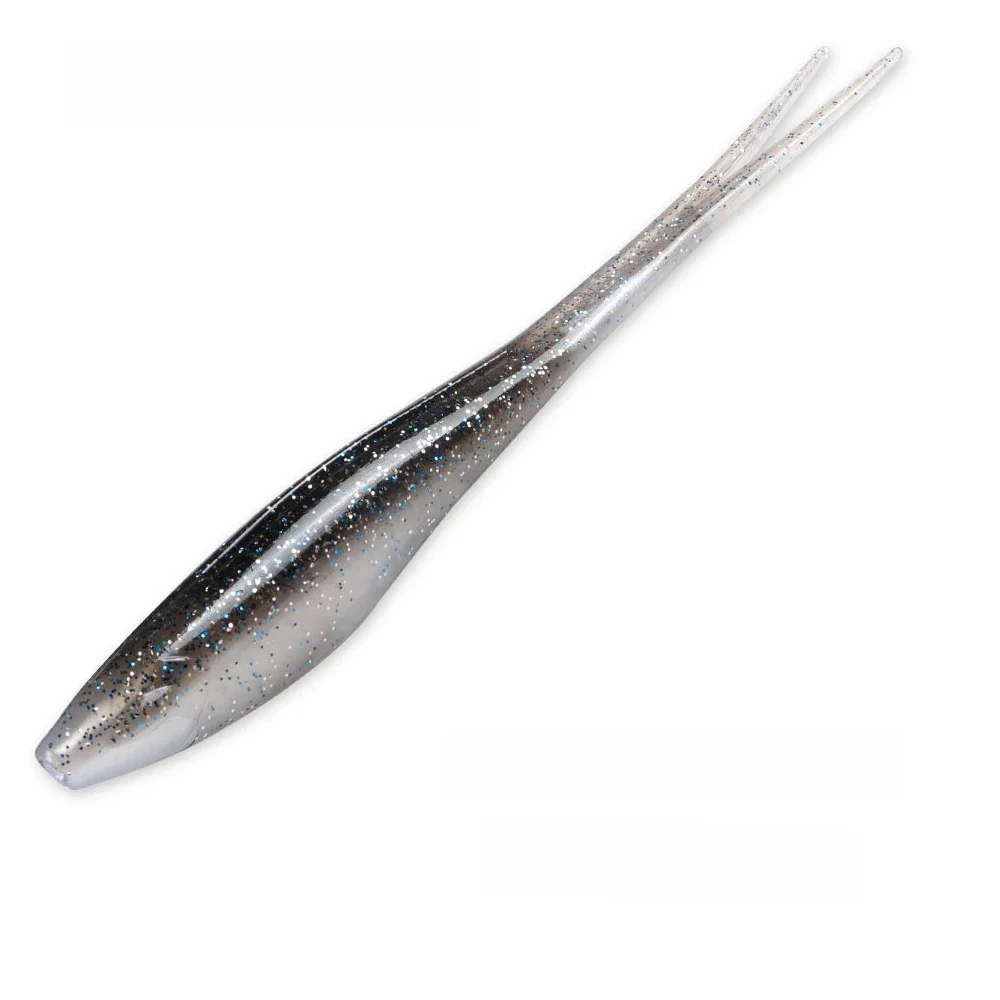 JOHNCOO 3 Stück Floating Drop Shotting Soft Bait Angelköder 180 mm V-Form Split Tail Swimbait Wurm Topwater 18 g