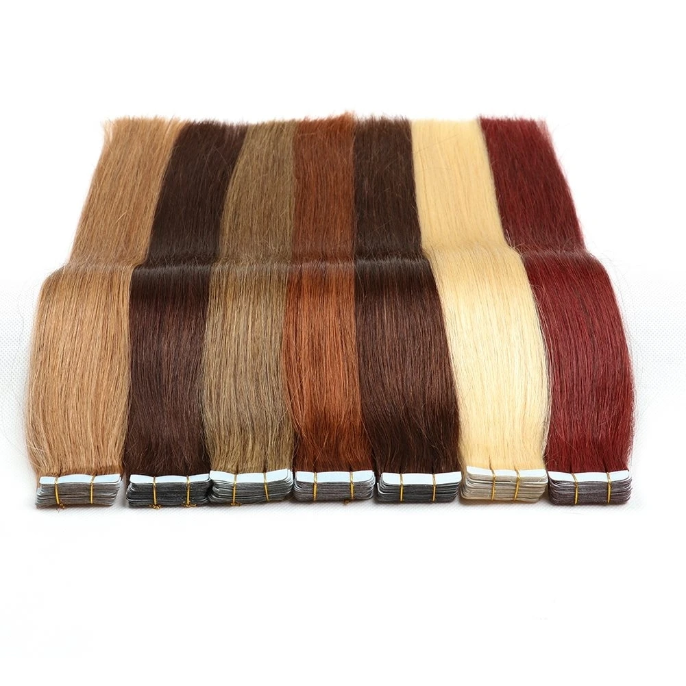 Tape In Hair Extensions 12-24 "Dubbele Inslag Echte Menselijke Remy Hair Extensions Naadloos Recht Voor Vrouwen Tape In Extensions # 99j