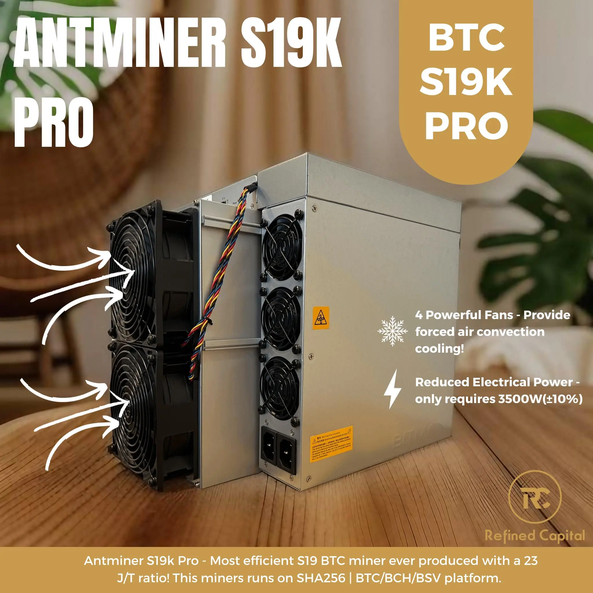 

GO‼️‼️PSU INCLUDED_PAY 5 GET 3 FREE_Antminer S19k Pro 120TH/s Bitcoin Miner | 2760W SHA-256 ASIC BTC BCH BSV Mining Machine
