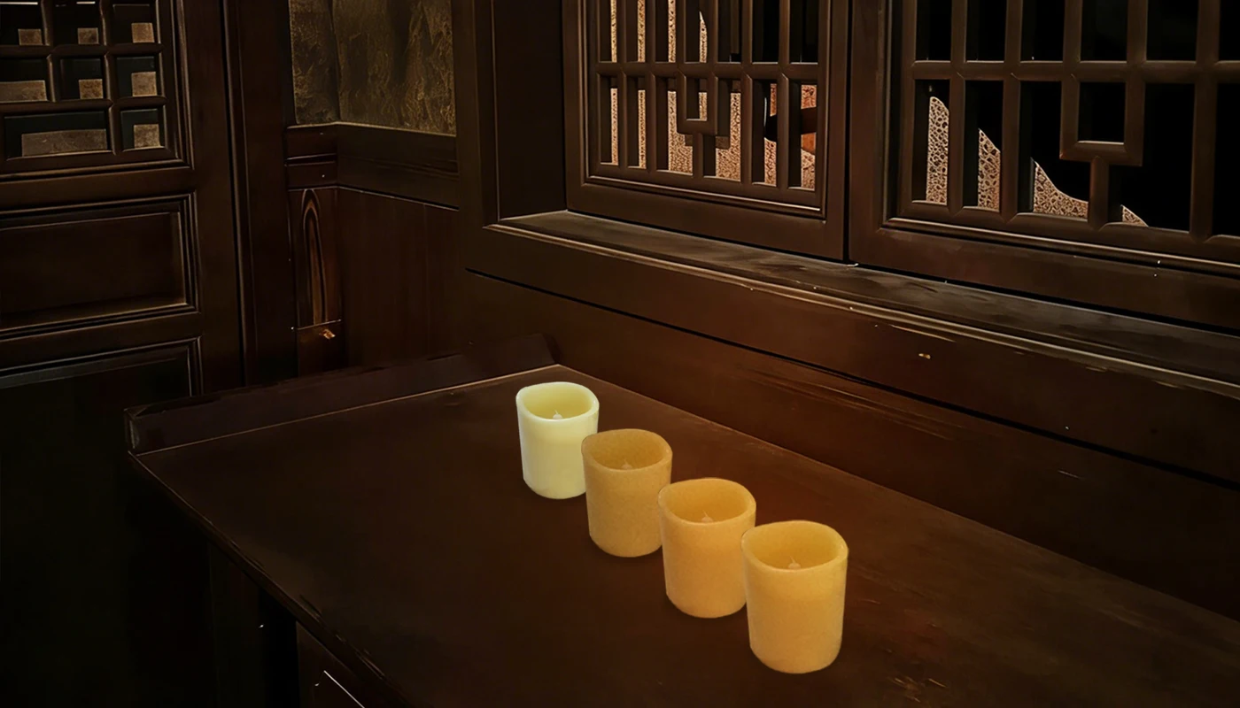 Mysteriöses Studio Secret Room Escape Game Mechanismus-Requisiten Elektronisches Puzzle Kleine Kerze mit Blasfunktion und Soundeffekten – Detail 3