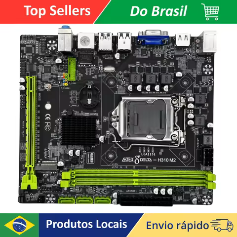 Placa Mãe H310 LGA1151 DDR4 Intel 6ª 7ª 8ª 9ª Geração USB 3.0 SATA3 Micro ATX LAN Gigabit