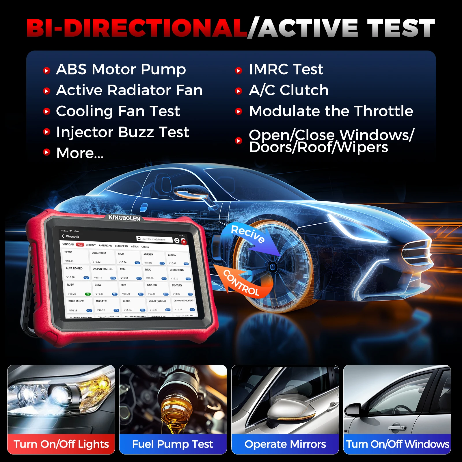 Picture 3: KINGBOLEN K8 PRO Car Diagnostic Scan Tool Bidirectional ECU Coding All Free