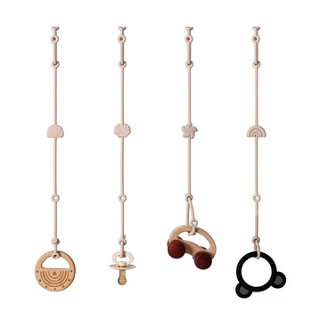 4 szt. Rozciągliwe zabawki pasy bezpieczeństwa zabawka dla malucha szelki do butelek paski do wózków, regulowany smoczek silikonowy dla niemowląt gryzak