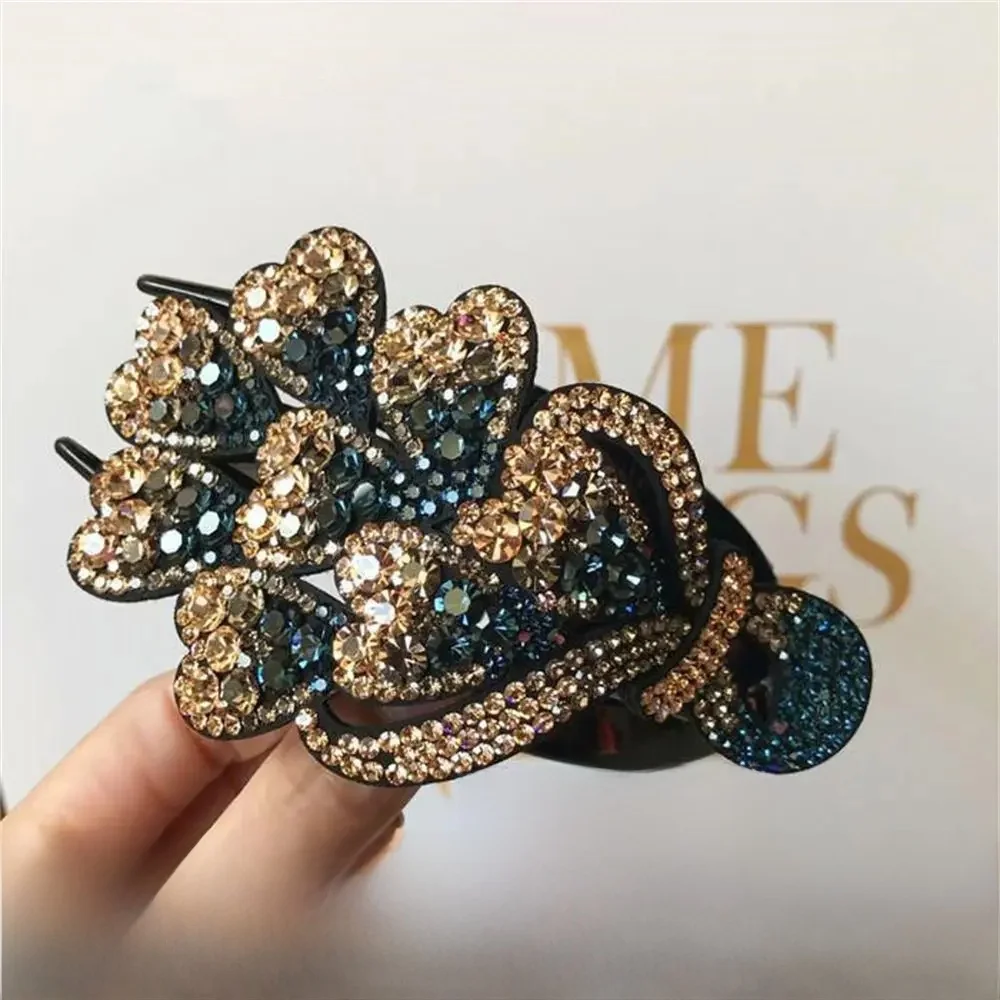 Épingle à cheveux en forme de fleur pour femmes, grande griffe rectangulaire, accessoires de coiffure