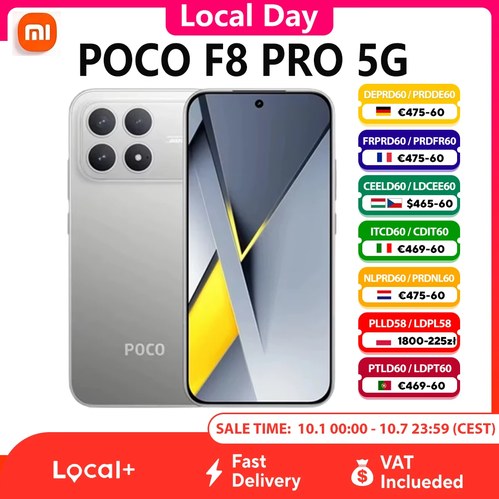 POCO F8 Pro 5G Smartphone Snapdragon® 8 Elite 6.59‘’ Zoll 120Hz HyperRGB AMOLED-Display 6210mAh 100W Ladefunktion 50MP NFC