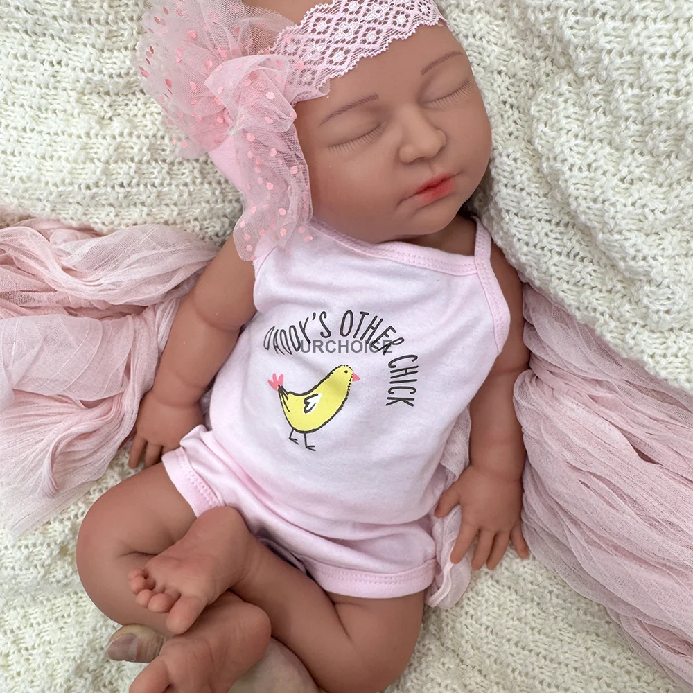 

22" Ultra Realistic Reborn Baby Girl Soft Silicone Hand-Painted Doll For DIY Model Collectors Christmas/Children’S Day Gifts