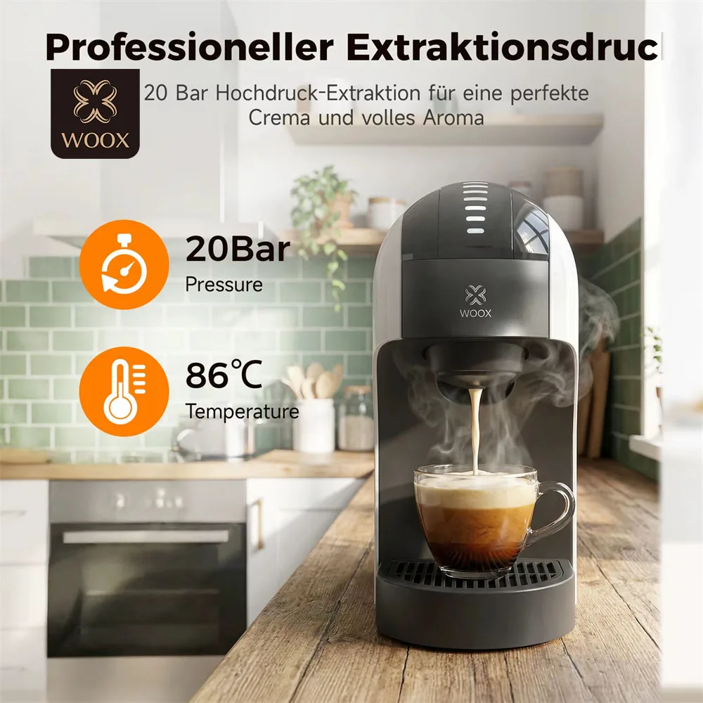 Cafetera de cápsulas 3en1 totalmente automática,1400W, 20bares,café caliente,para Dolce Gusto/Nespresso, 850ml, 7 volúmenes