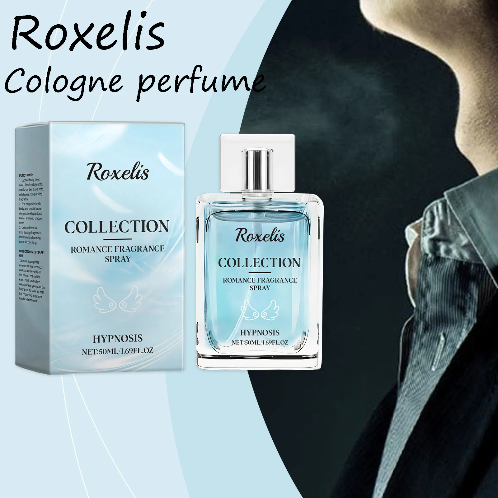 عطر كولونيا أنيق من روكسيليس، عطر يدوم طويلاً، جو يؤرخ يومي، تحسين الثقة الساحرة، كولونيا للرجال صديق للبشرة #1