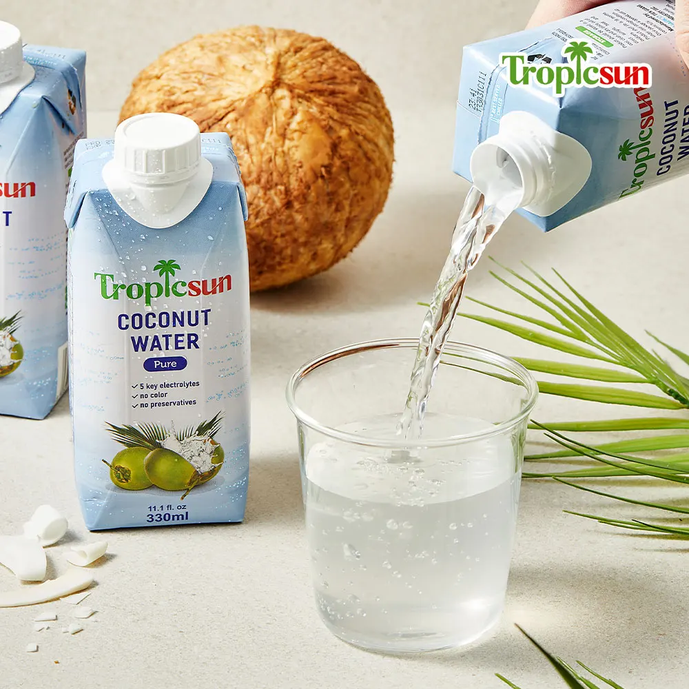 Tropicsun 100% pure coconut water 330ml x 12  tetra packs