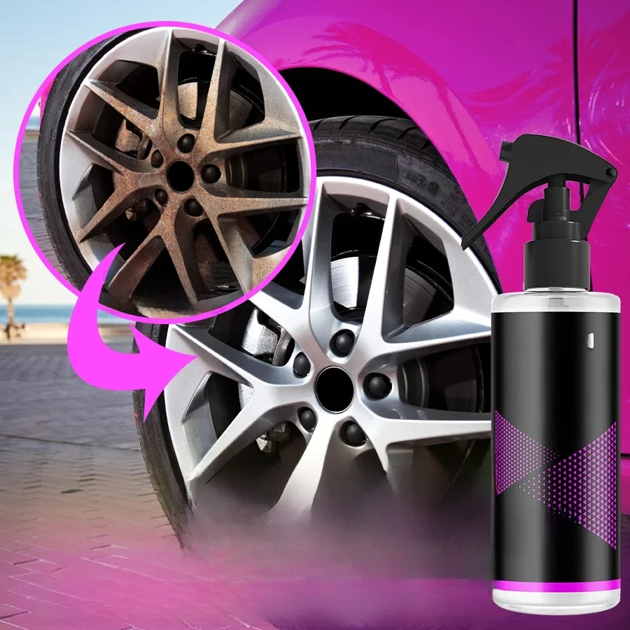 Autowielen Velgreiniger Multifunctionele roestverwijderaar Remverf Bescherm metaalstof Ijzerpoederverwijderaar Autoverzorging Chrome Spray - afbeelding 2