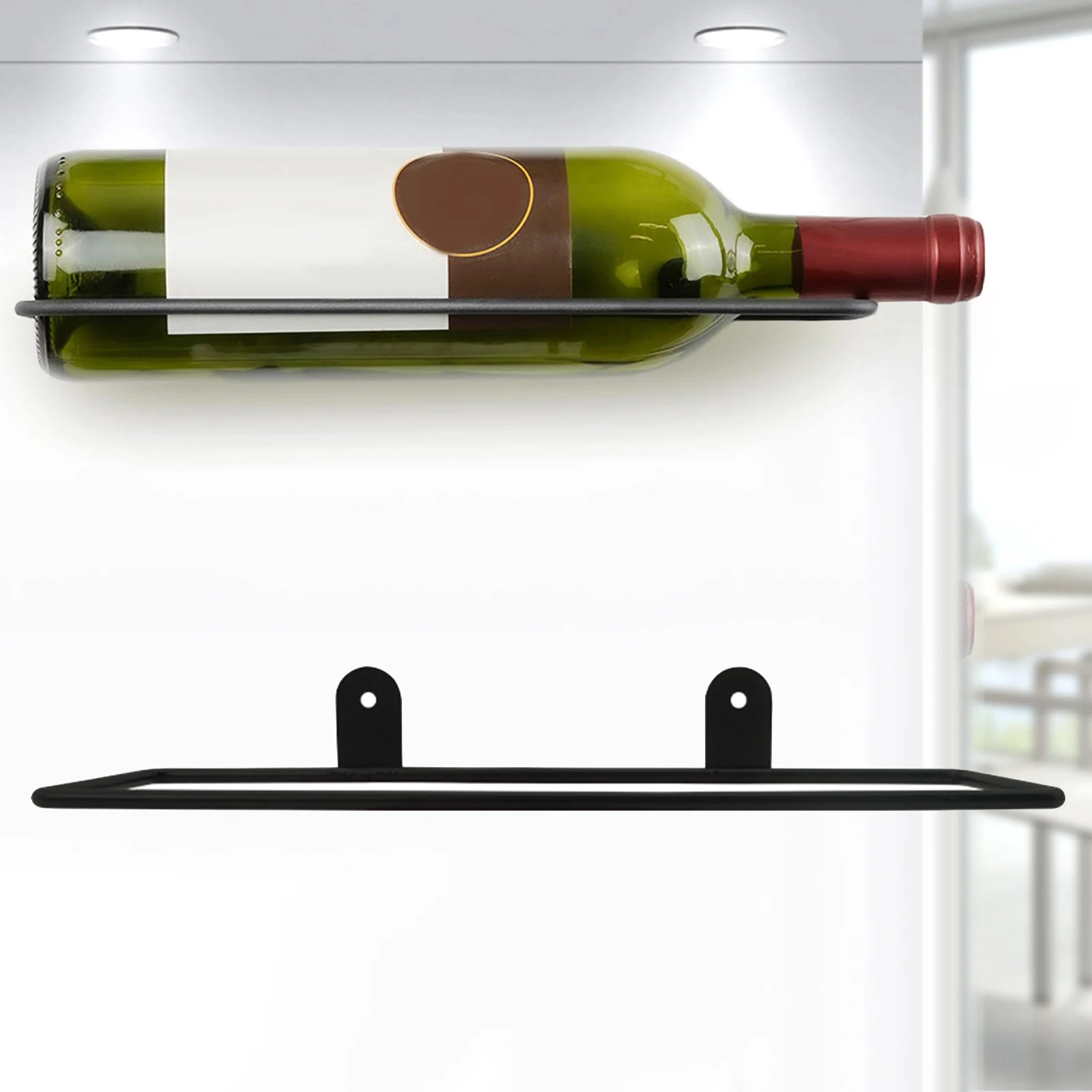1pcs Wall-Mounted Bar Wine Rack Holder Accessories Wine Cellar Beer Champagne Storage Display Iron Metal Support Shelf Stand