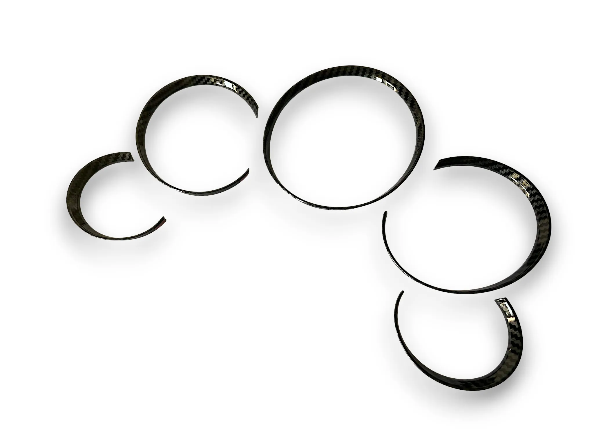 Gloss Carbon Fiber Style Dashboard Dial Gauge Rings Bezel Trim For Porsche 911 997 GT3 GT3RS Turbo Targa - Total 5 Pieces view 3