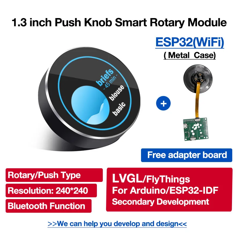 ESP32 Development BoardLVGL 1.28inch 240*240 Push Knob Switch UART Smart Display Screen 1.28 inch IPS LCD TFT Module for Arduino 