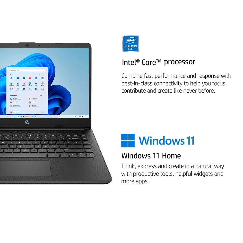 لاب توب إتش بي للأعمال خفيف ، إنتل سيليرون 4120 ، 16 جيجابايت رام ، مساحة تخزين جيجابايت ، جي بي ام ام سي + جيجابايت مايكرو إس دي ، مكتب لمدة سنة واحدة ، Win11 S