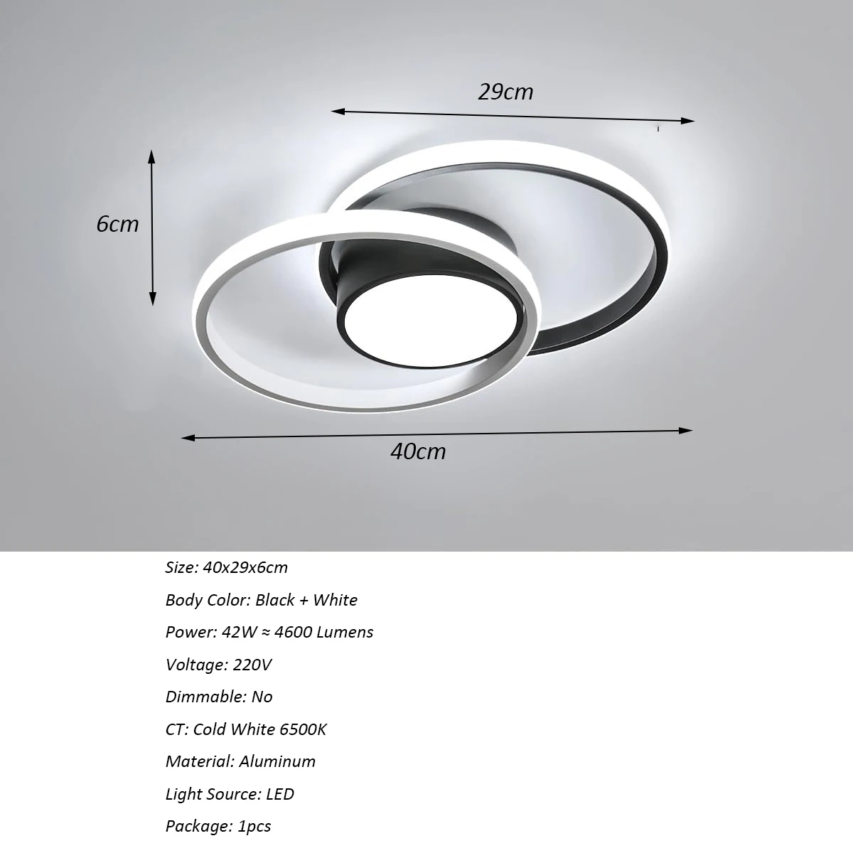 Moderne Chrom-Deckenleuchten LED, doppelte runde LED-Deckenleuchten für Flur, Gang, Eingang, Schlafzimmer, Küche, Wohnzimmer – Detail 3