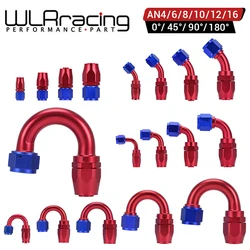 Universal Black AN4/AN6/AN8/AN10/AN12 Straight 0°/45°/90°/180° Degree Oil Fuel Swivel Hose End Fitting Oil Hose End Adaptor Kit