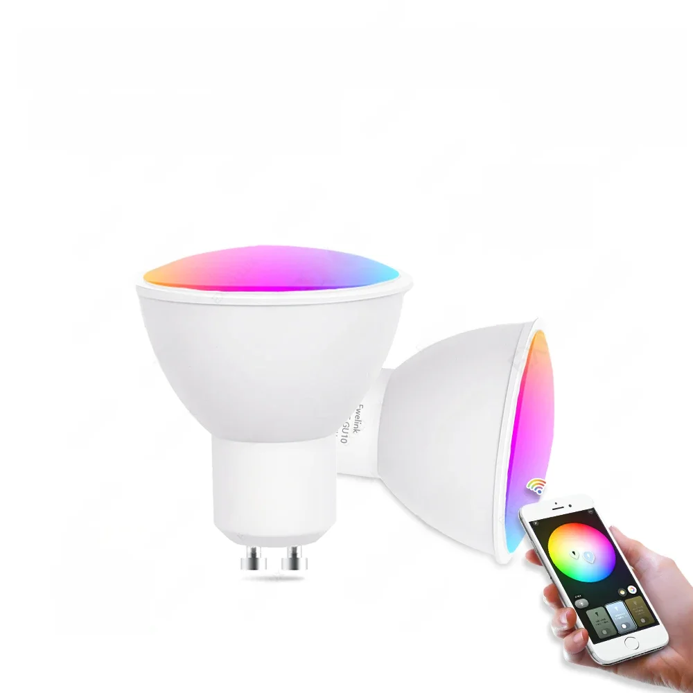 Żarówki LED ZigBee GU10 WiFi Smart RGB W+C 5W Ściemnialne Sterowanie Aplikacją Reflektor Współpracuje z Alexa Google Alice Hub — zdjęcie 2